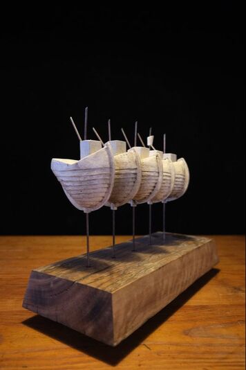 the tuna fleet fishing boat sculpture australia huskisson recycled hardwood, brandt noack