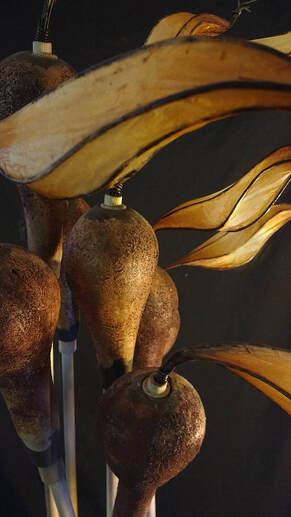 seaweed fruits sculpture, recycled hardwood, crayweed, giant kelp, fanweed, brandt noack