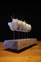 the tuna fleet fishing boat sculpture australia huskisson recycled hardwood